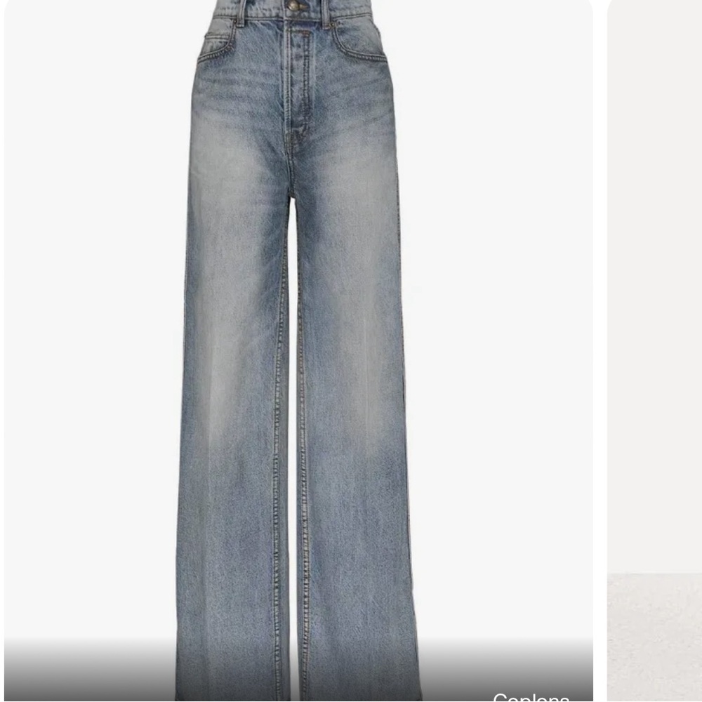 Zimmermann luminosity wide leg straight jeans briny blue